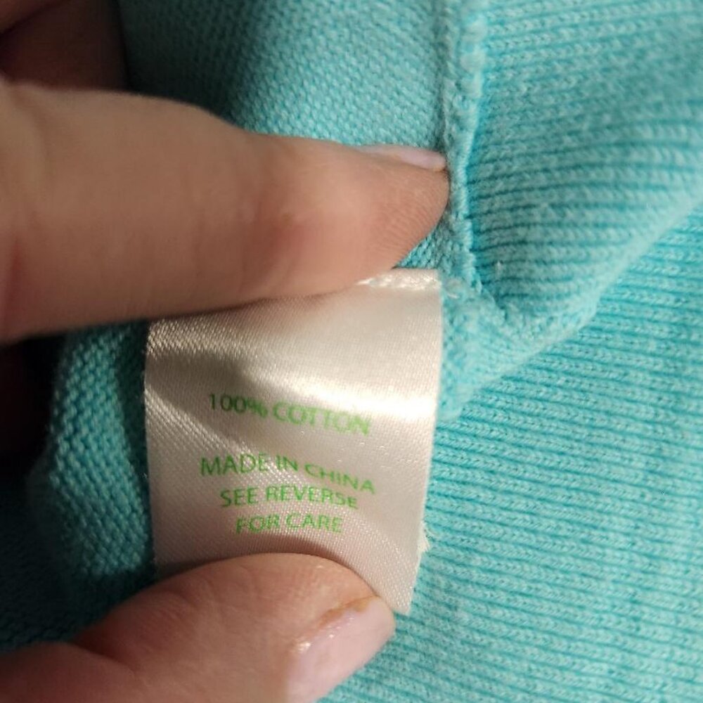 Lilly Pulitzer Women's Paley Beach Turquoise Cardigan Sz Large - Picture 8 of 9